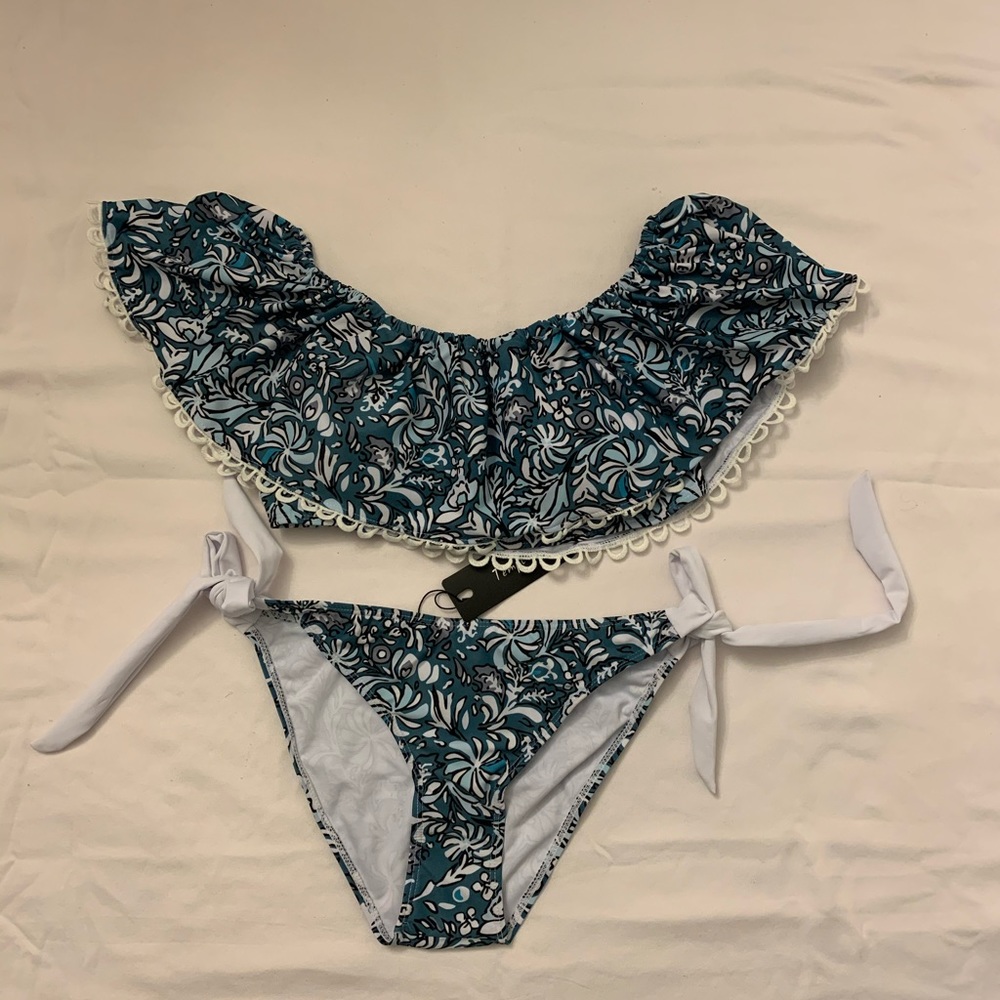 Women Off-Shoulder Two Piece Bikini Set - Picture 7 of 7